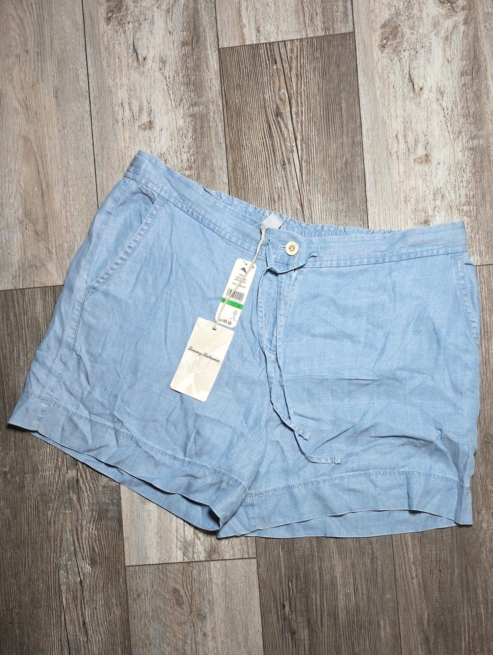 Tommy Bahama Women's 5-Inch Chambray All Day HR Easy Shorts Sz Lg *NWT